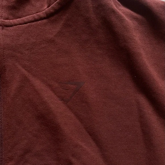 Gymshark Cropped Hoodie Women’s Small Pullover Maroon Full Zipped - Picture 6 of 9
